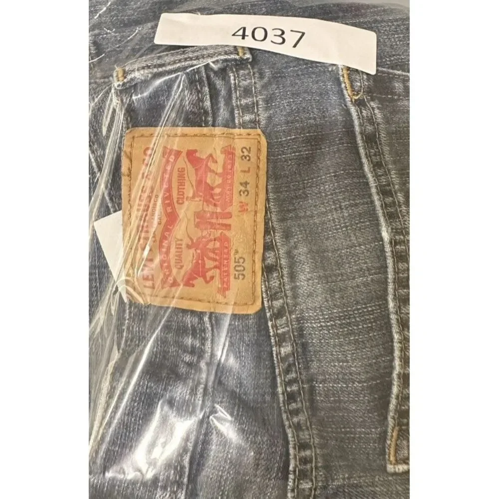 Levis 505 Jeans Men's 34x32 (Fits 35x31) Blue‎ Denim Regular Fit Straight Leg